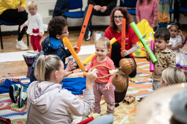 Big Little Music Jam - Toddlers playing with makeshift musical instruments